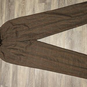 Vintage Houndstooth Pleated Pants With Belt Sz 10